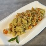 MIGLIO AL CURRY CON CRUMBLE DI CECI
